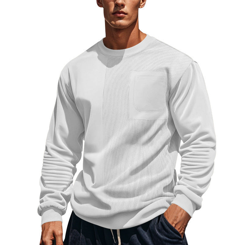 Patchwork Round Neck Men's Casual Sweatshirt