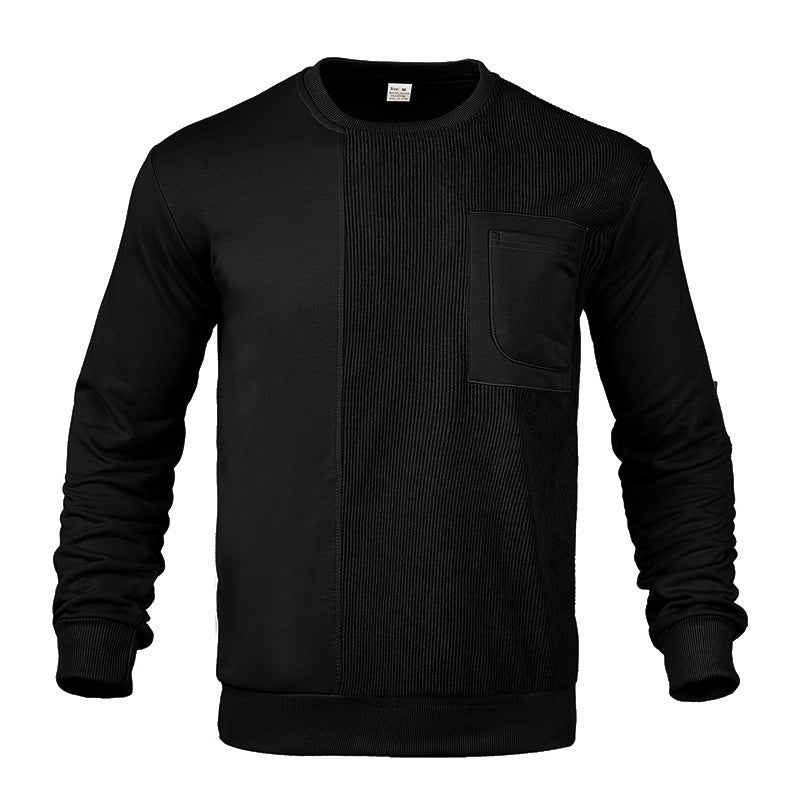 Patchwork Round Neck Men's Casual Sweatshirt