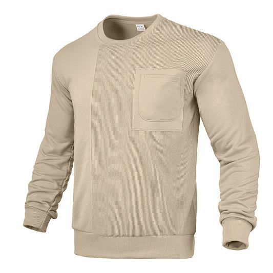 Patchwork Round Neck Men's Casual Sweatshirt